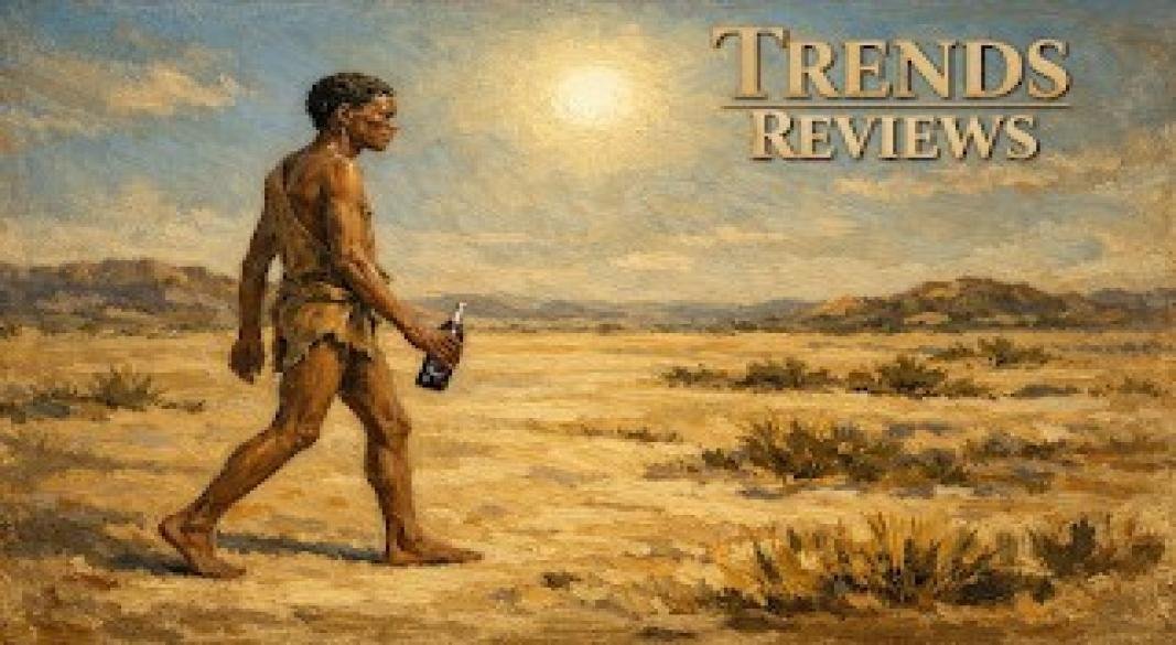 N!xau Toma as Xi holding a Coca-Cola bottle in the Kalahari Desert - The Gods Must Be Crazy